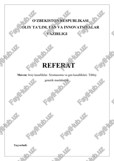 irsiy kasalliklar — DOCX