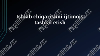 ishlab chiqarishni ijtimoiy tashkil etish — PPTX