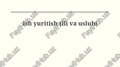biznes tilining asosiy xususiyatlari — PPTX