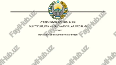 ishlabchiqarish omillar bozori — PPTX