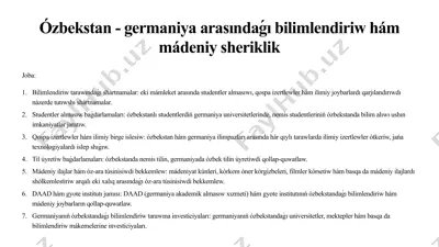 ózbekstan - germaniya arasındaǵı bilimlendiriw hám mádeniy sheriklik — PPTX