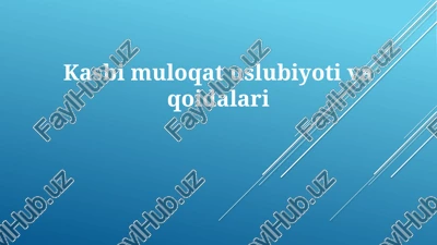 kasbimuloqatuslubiyotivaqoidalari — PPTX