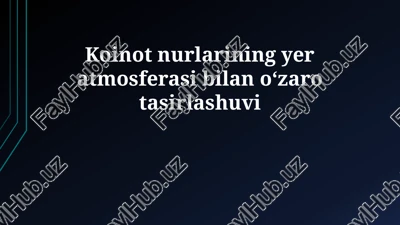 kosmik nurlarning kelib chiqishi va tarkibi — PPTX
