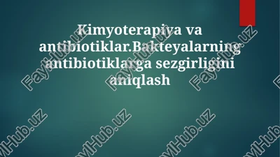 kimyoterapiya va antibiotiklar — PPTX