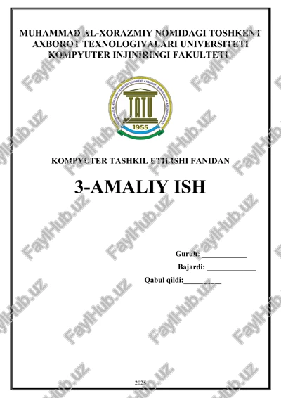arifmetik va mantiqiy amallar buyruqlarini bajarish. 6-variant — DOCX