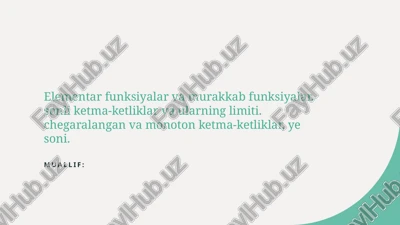 elementar funksiyalar — PPTX