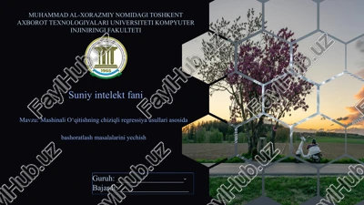 mashinali o‘qitishning chiziqli regressiya usullari asosida bashoratlash masalalarini yechish — PPTX