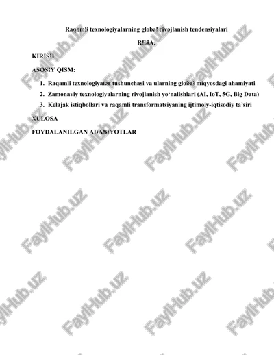 raqamli texnologiyalar — DOCX