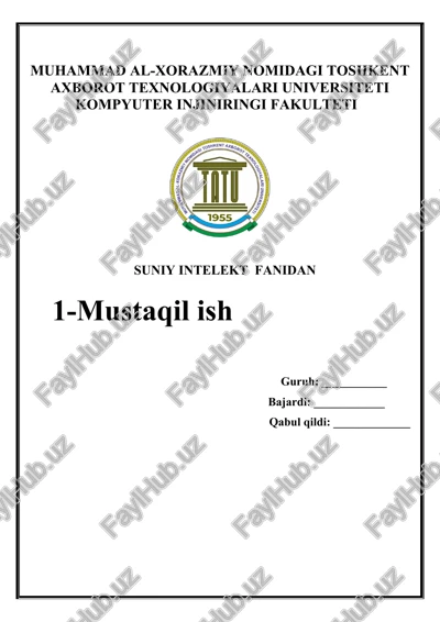 mashinali o‘qitishning chiziqli regressiya usullari asosida bashoratlash masalalarini yechish — DOCX