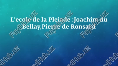 la pléiade — PPTX