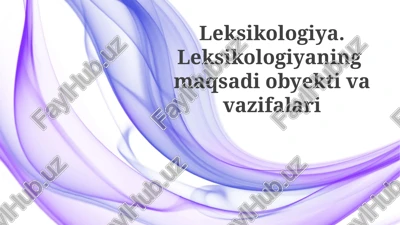leksikologiya — PPTX