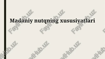 madaniyatli nutq — PPTX