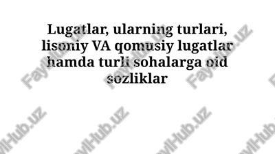 lug'atlar — PPTX