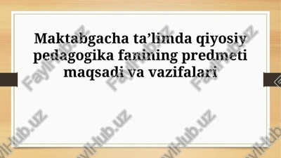 taqqoslash pedagogikasi — PPTX