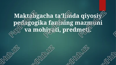 qiyosiy pedagogika — PPTX