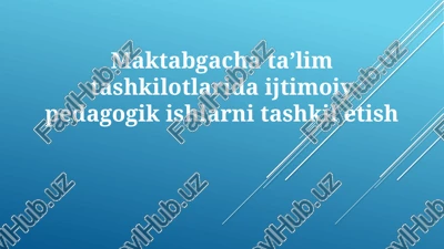 ijtimoiy-pedagogik ishlar tashkiliy — PPTX