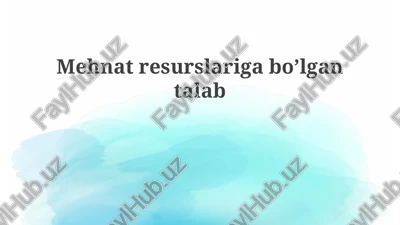 mehnat resurslariga talab omillari — PPTX