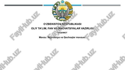 migiratsiya va qochoqlar mavzusi — PPTX