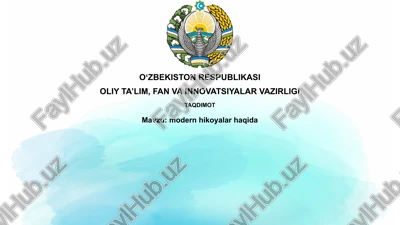 zamonaviy hikoyalarga ta'rif va xususiyatlar — PPTX