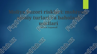 moliyaviy bozor xavflari — PPTX