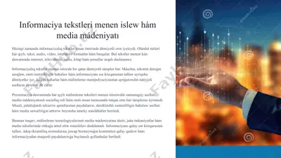 informaciya tekstleri menen islew hám media mádeniyatı — PPTX