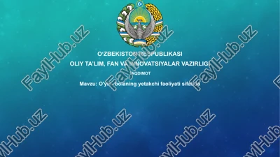 o'yin-bolaningyetakchifaoliyatisifatida — PPTX