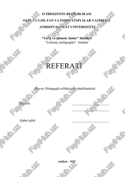 pedagogik refleksiya — DOCX