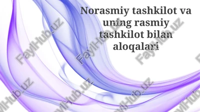 nodavlat notijorat tashkilotlari va hukumat tashkilotlari: ta'riflar va rollar — PPTX