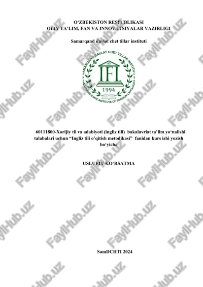 ingliz tili o’qitish metodikasi — DOC