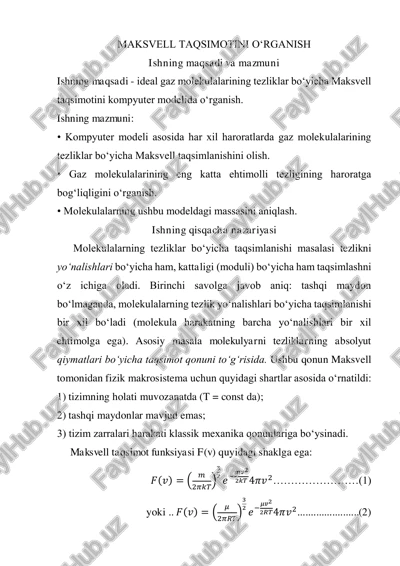 maksvell taqsimotini oʻrganish — PDF