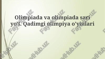 qadimgi olimpiya o'yinlari — PPTX