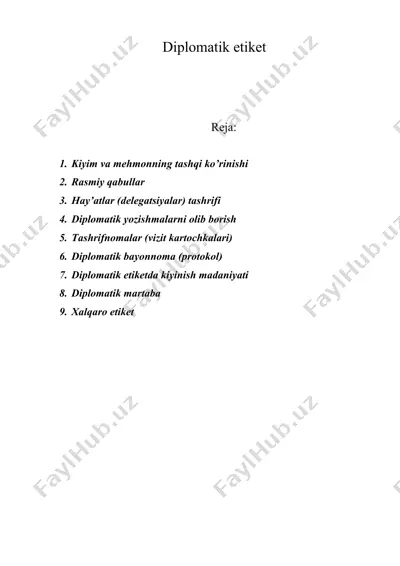diplomatik etiket — DOC