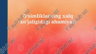 qishloq xo'jaligi va oziq-ovqat xavfsizligi — PPTX