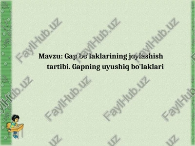 gap bo'laklarining joylashish tartibi. gapning uyushiq bo'laklari — PPTX