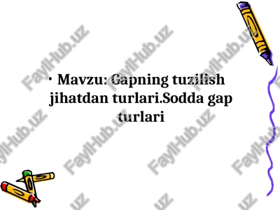 gapning tuzilish jihatdan turlari. sodda gap turlari — PPT