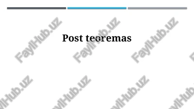 post teoremalari — PPTX