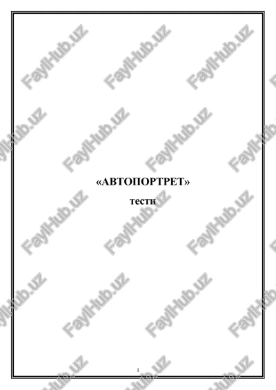 "avtoportret" testi — DOC