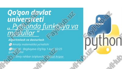 pythondafunktsiyava modullar — PPTX