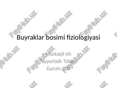 buyraklar bosimi fiziologiyasi — PPTX