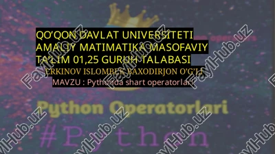 pythonda shart operatorlari — PPTX