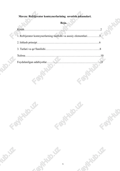 refrijerator konteynerlari — DOCX
