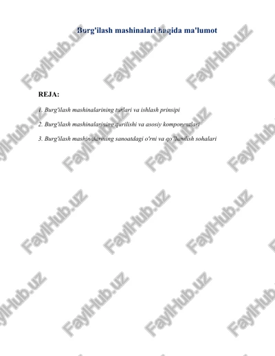 burg'ilash mashinalari — DOCX