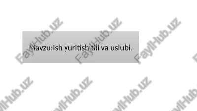 ishyuritishtili va uslubi — PPTX