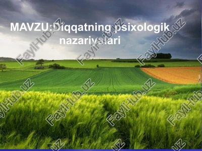 diqqatning psixologik nazariyasi — PPTX