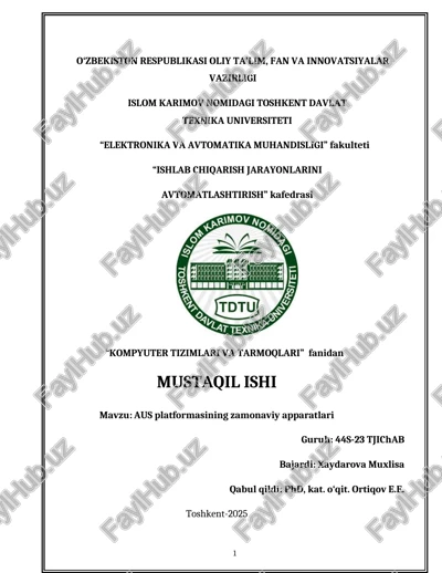aus platformasining zamonaviy apparatlari — DOCX