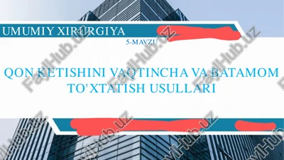qon ketishini vaqtincha va batamom to'xtatish usullari — PDF