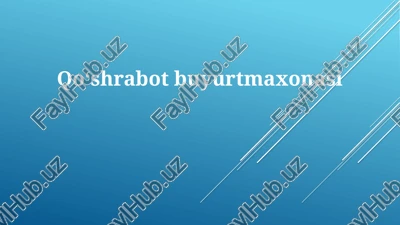 qo'shrabot buyurtma ofisi — PPTX