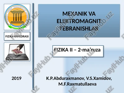 mexanik va elektromagnit tebranishlar 2 — PPTX