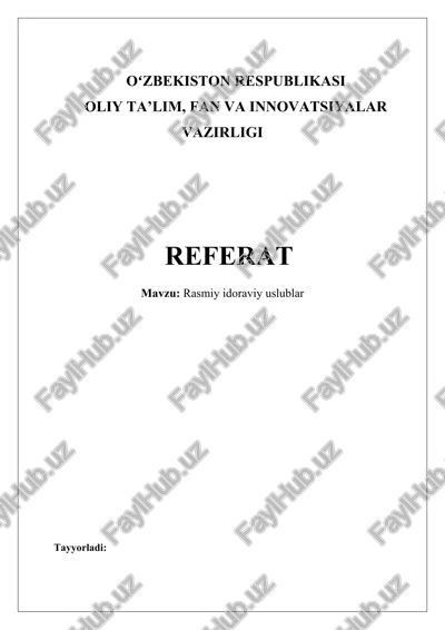 rasmiy idoraviy uslublar — DOCX
