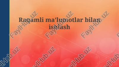 raqamlima'lumotlarbilanishlash — PPTX